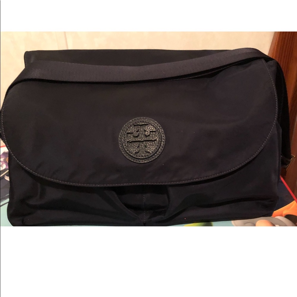 Tori Burch diaper bag.